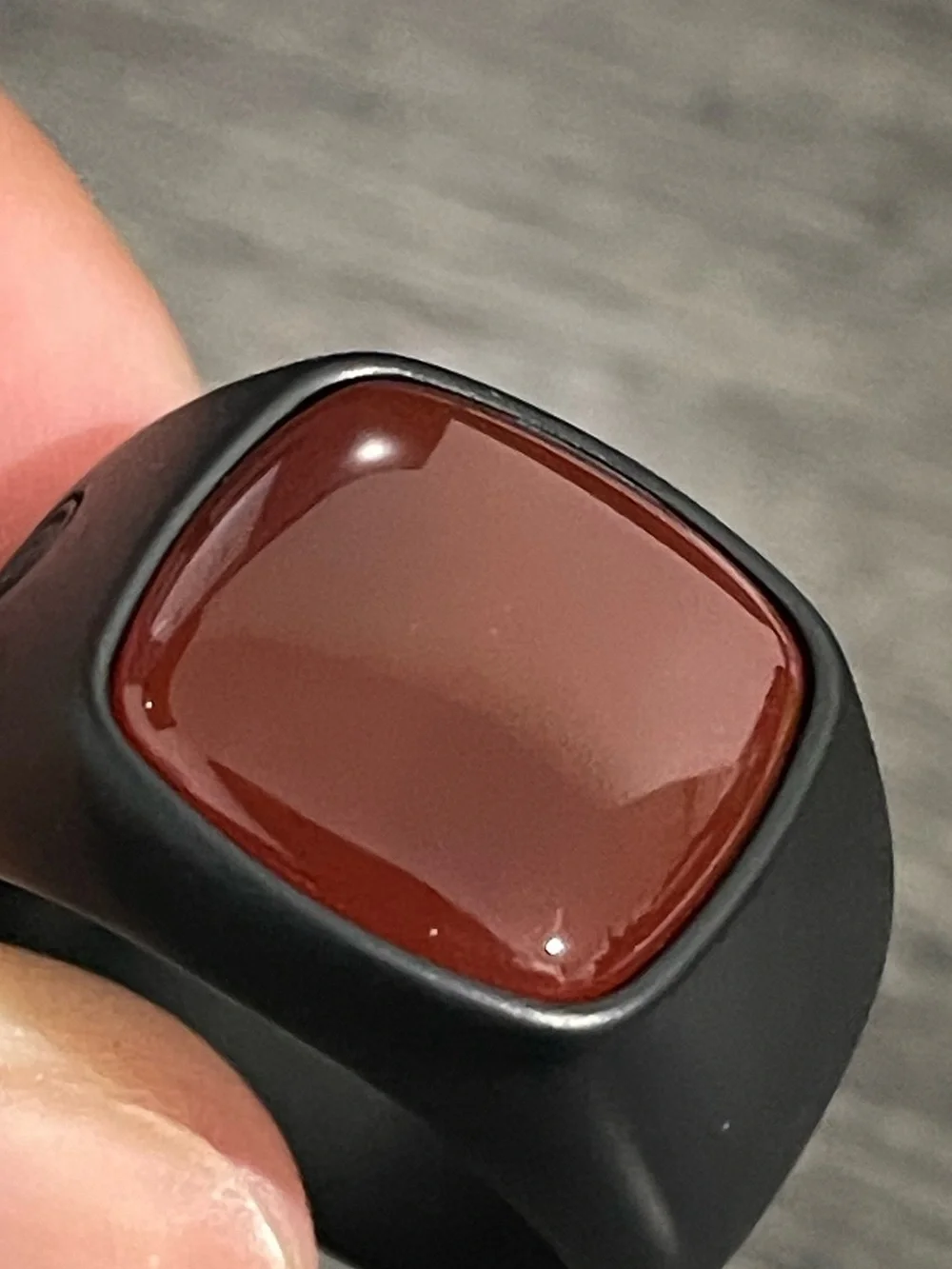 David Yurman signet ring titanium with carnelian size 13.5